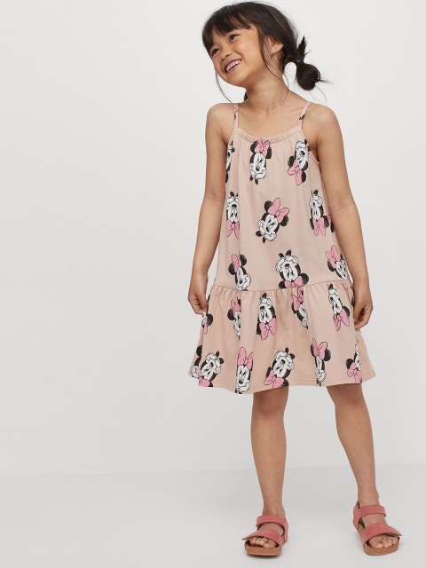

H&M Girls Printed Dress, Beige