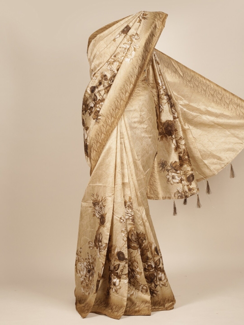 

Pothys Cream & Brown Floral Saree