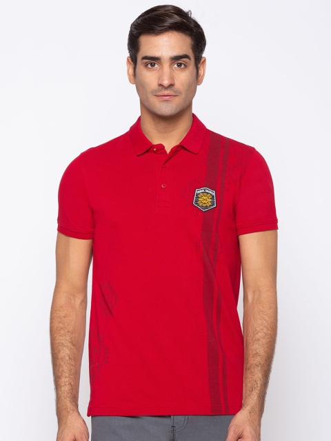 

SPYKAR Men Red NA Polo Collar Applique Slim Fit T-shirt NA