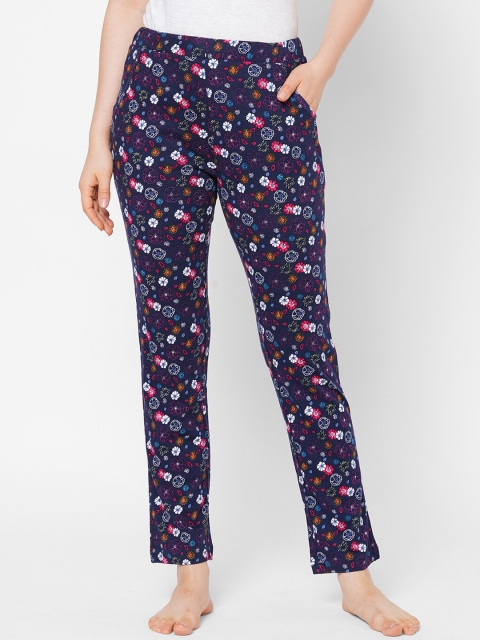 

Sweet Dreams Women Navy Blue & Pink Printed Lounge Pants