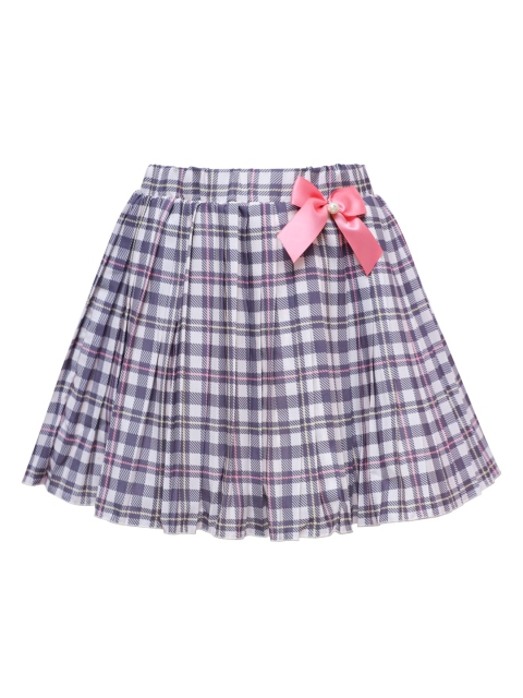 

Daffodils GIRLS WEAR Girls Grey & Purple Checked Knee-Length Flared Skirt