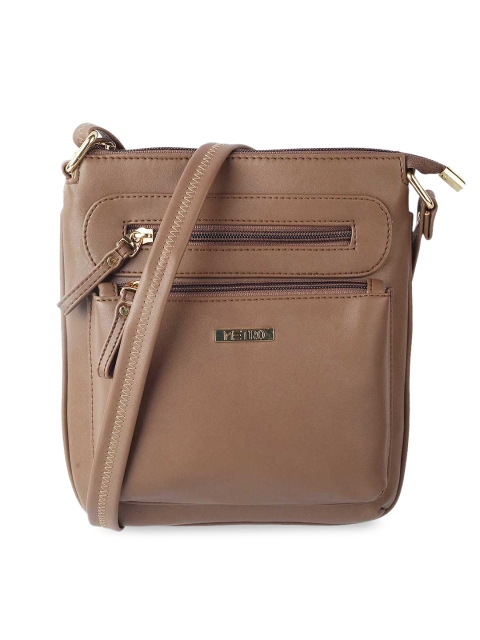 

Metro Tan PU Structured Sling Bag with Fringed