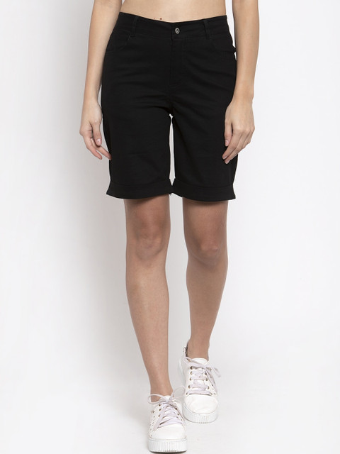 

Global Republic Women Black Loose Fit Mid-Rise Regular Shorts
