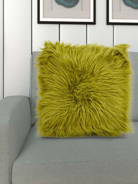 

Home Centre Green Textured Square Floor Fur Cushion
