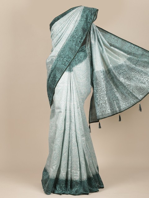 

Pothys Blue & White Ethnic Motifs Saree