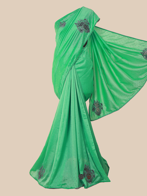 

Pothys Green Beads and Stones Art Silk Saree