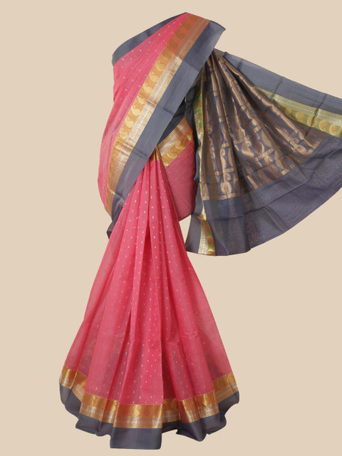 

Pothys Pink Ethnic Motifs Kanjeevaram Saree