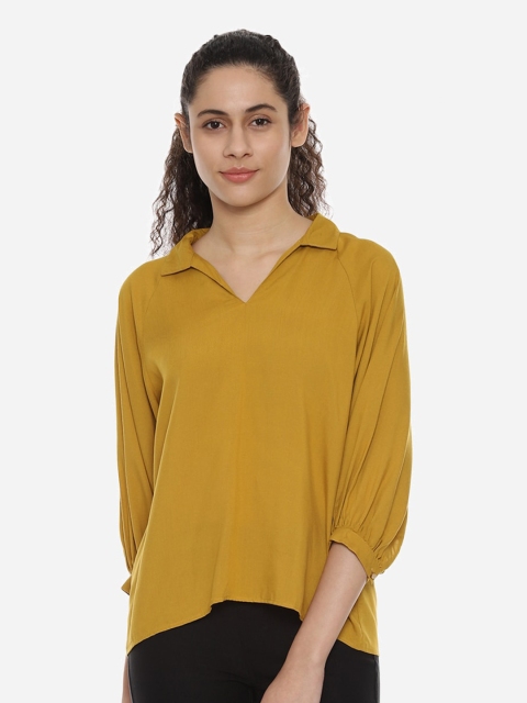 

Van Heusen Woman Yellow High-Low Top