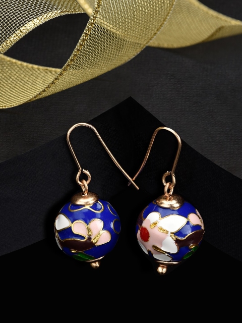 

Accessorize Navy Blue & Gold-Plated Contemporary Drop Earrings