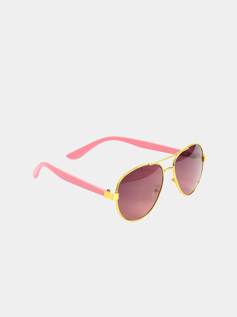 

DukieKooky Kids Brown Lens & Gold-Toned Aviator Sunglasses with UV Protected Lens