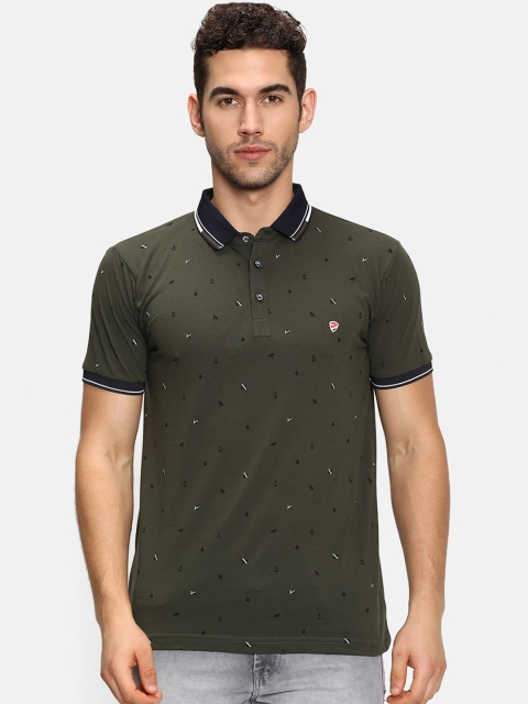 

V2 Value & Variety Men Green & Black Printed Polo Collar T-shirt