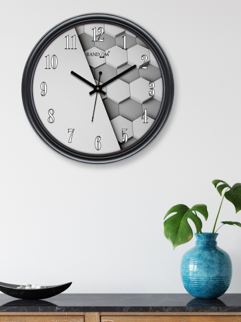 

RANDOM Grey & Black Printed Contemporary Wall Clock