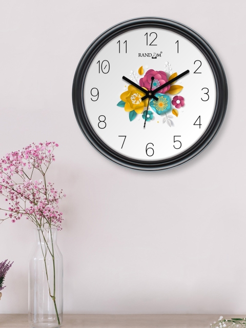 

RANDOM White & Pink Printed Contemporary 30.48 cm Wall Clock