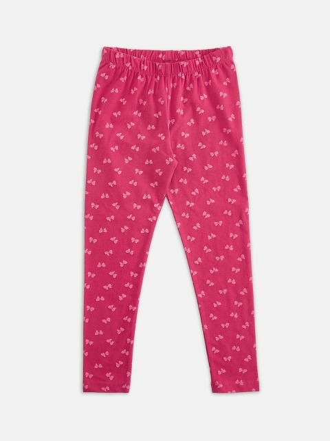 

Pantaloons Junior Girls Fuchsia Pink Pure Cotton Ankle-Length Leggings