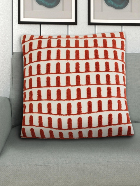 

Home Centre Single Red & Beige Fiesta Wave Textured Filled Cushion