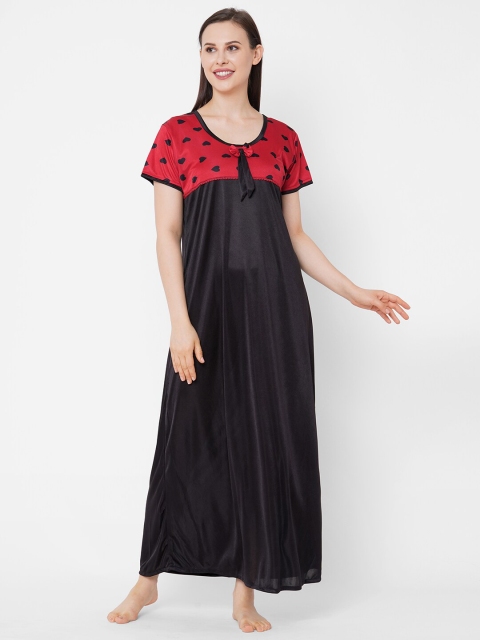 

Juliana Dream Women Black & Red Maxi Nightdress