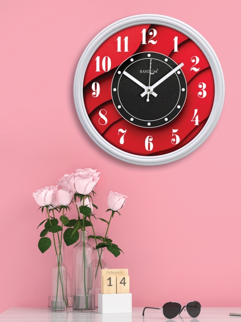 

RANDOM Red & Black Printed Contemporary Wall Clock