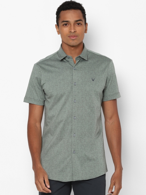 

Allen Solly Men Olive Slim Fit Printed Casual Shirt