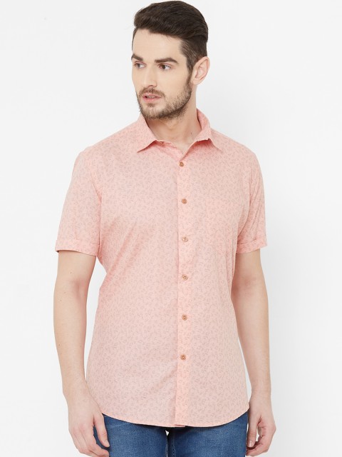 

EVOQ Men Pink Printed Casual Shirt
