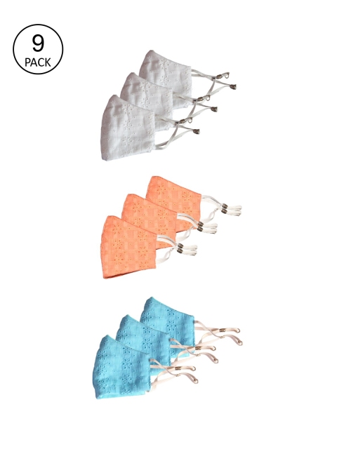 

Bellofox Unisex 9 Pcs 3 Ply Reusable Cloth Masks, Peach