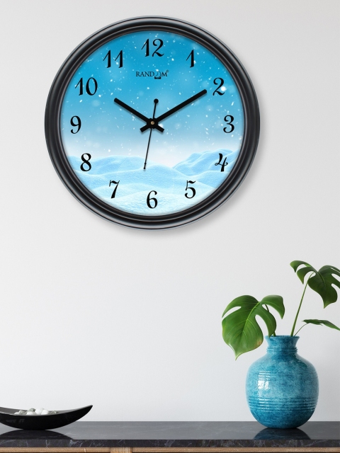 

RANDOM Black & Blue Printed Contemporary 30.48 cm Wall Clock
