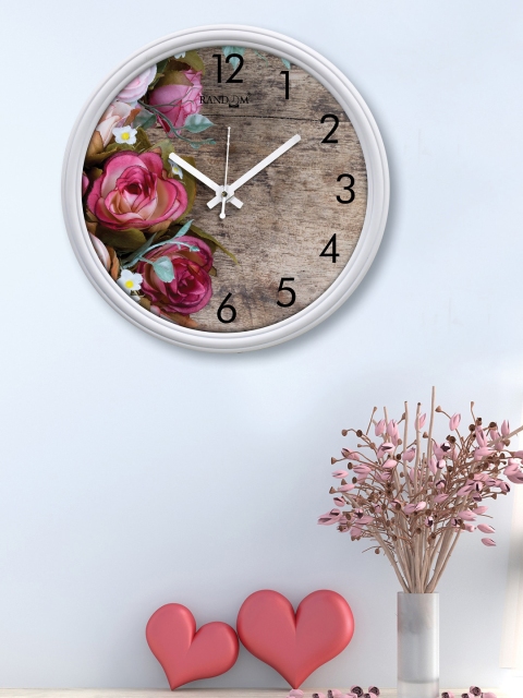 

RANDOM White & Pink Printed Contemporary 30.48 cm Wall Clock