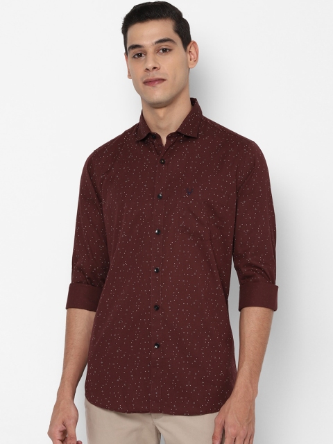 

Allen Solly Men Maroon Slim Fit Printed Casual Shirt