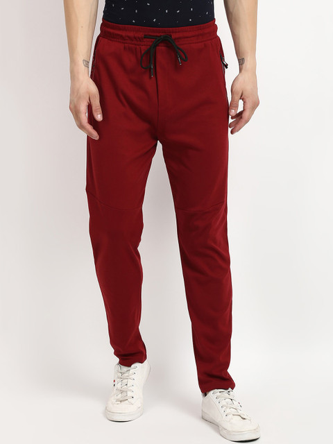 

V2 Value & Variety Men Maroon Solid Straight-Fit Cotton Track Pants