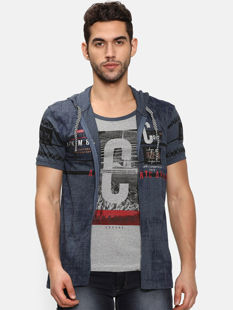 

V2 Value & Variety Men Blue & Red Printed T-shirt