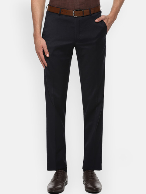 

Van Heusen Men Navy Blue Formal Trousers
