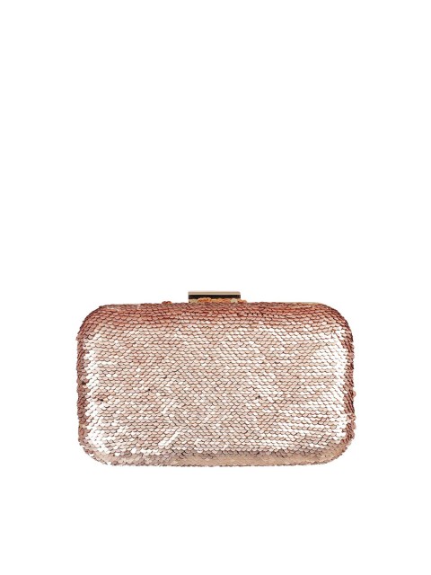 

Metro Beige Embellished Box Clutch