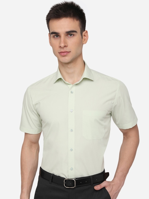 

Greenfibre Men Green Cotton Blend Solid Regular Fit Formal Shirt
