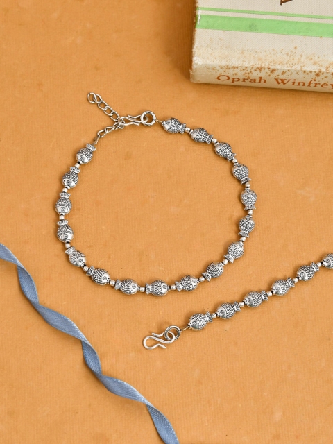 

Silvermerc Designs Set Of 2 Silver-Plated Handcrafted Piscean Fish Anklets