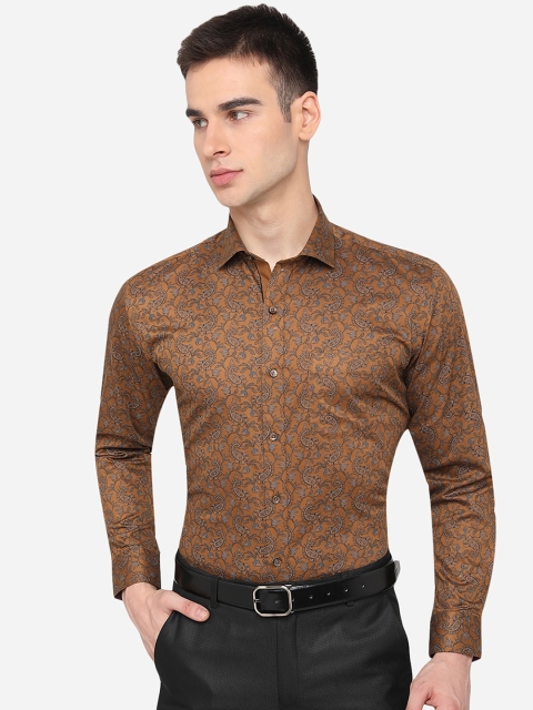 

Greenfibre Men Brown Slim Fit Printed Cotton Casual Shirt