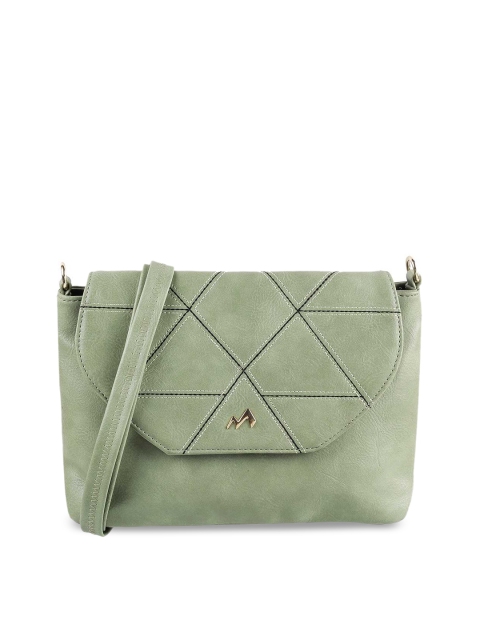 

Metro Green Geometric Textured PU Structured Sling Bag with Quilted
