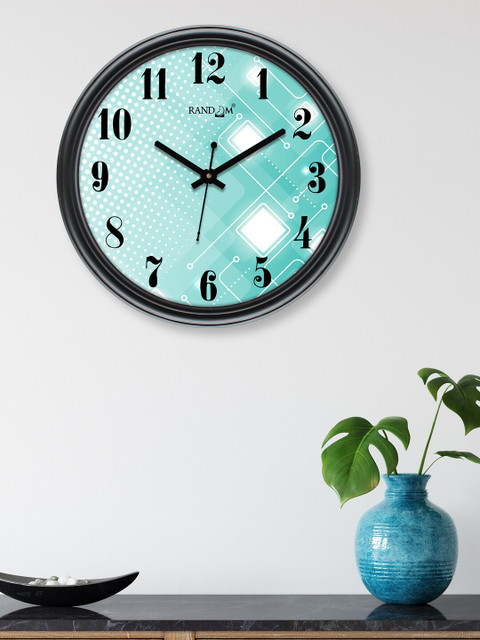 

RANDOM Sea Green Printed Contemporary Wall Clock