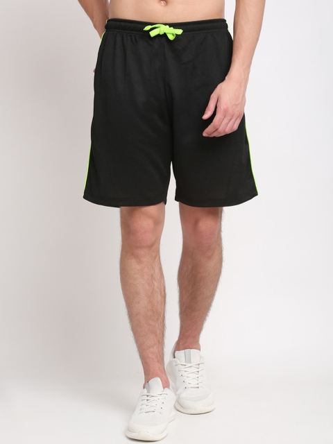 

GRIFFEL Men Black High-Rise Sports Shorts