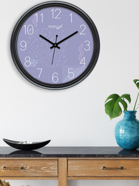 

RANDOM Purple & White Printed Contemporary Wall Clock