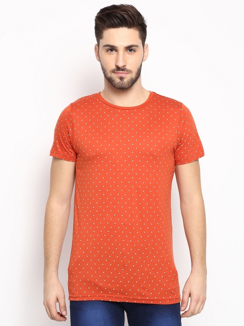

V2 Value & Variety Men Orange Printed T-shirt