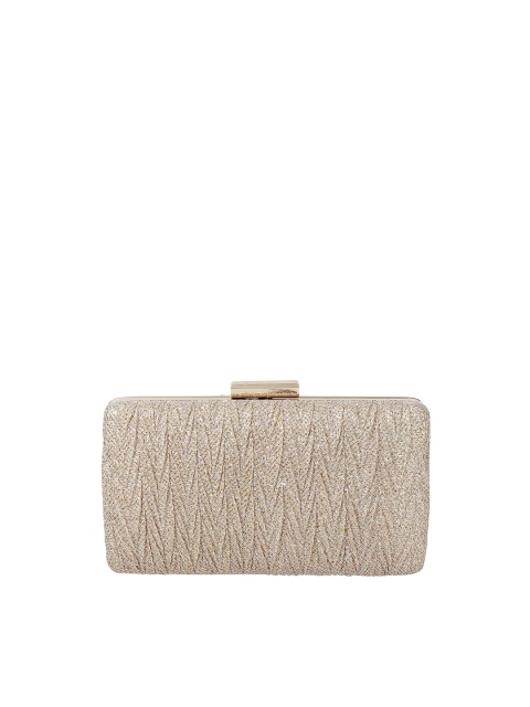 

Metro Cream-Coloured Textured Embellished Box Clutch