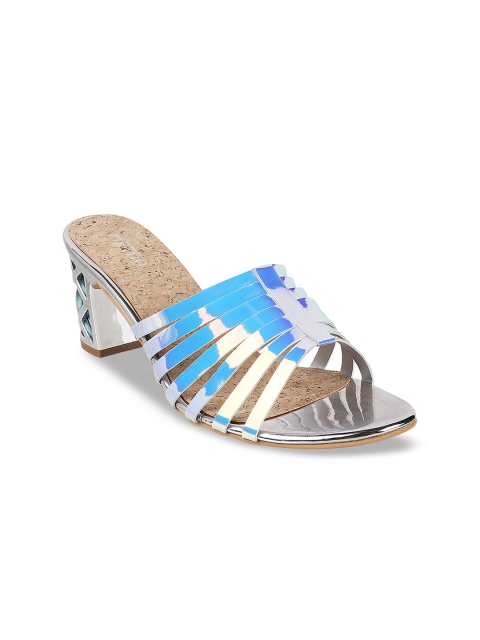 Metro Blue Striped Block Sandals