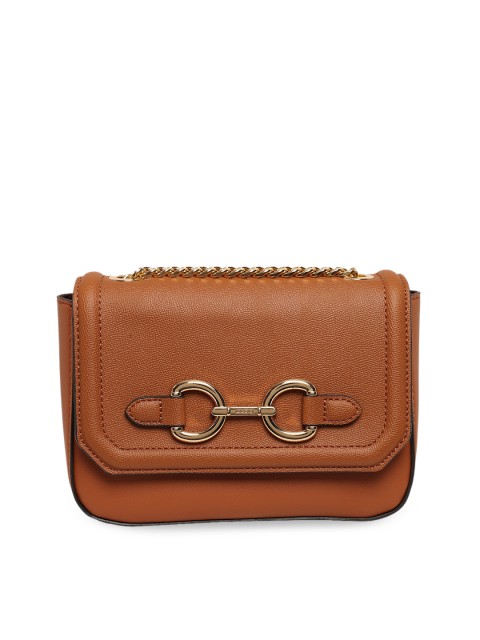 

ALDO Brown Textured PU Structured Sling Bag