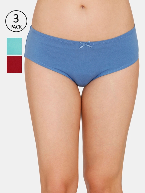 

Zivame Women Pack Of 3 Solid Hipster Briefs ZI2452FASHAGREN, Blue