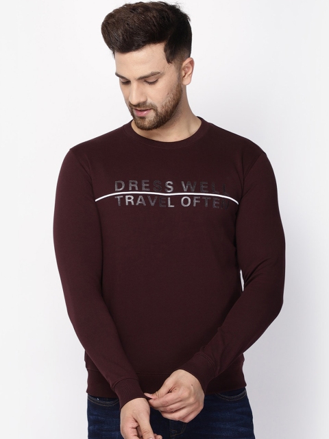 

Blackberrys Men Burgundy Printed Cotton Sweatshirt