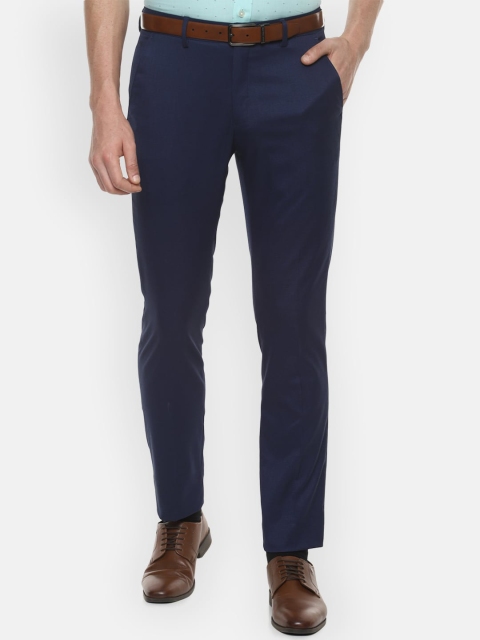 

Louis Philippe Men Navy Blue Slim Fit Formal Trousers