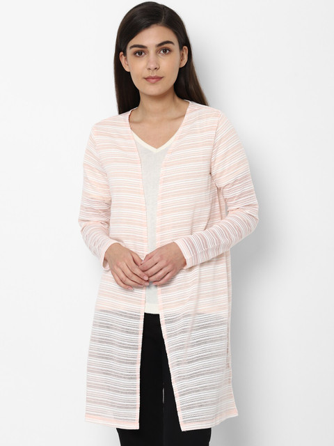 

Allen Solly Woman Pink Striped Regular Longline Top