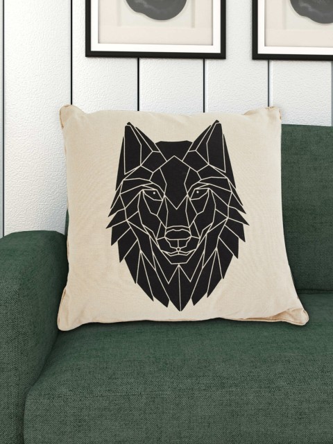 

Home Centre Black & White Laurel Fox Print Filled Cushion