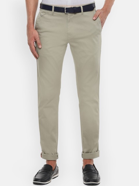 

V Dot Men Green Slim Fit Regular Trousers
