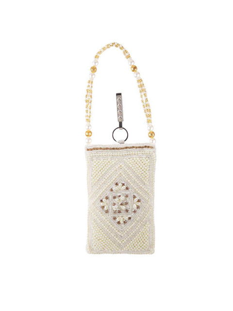 

Metro Off White & Gold-Toned Embellished Purse Clutch