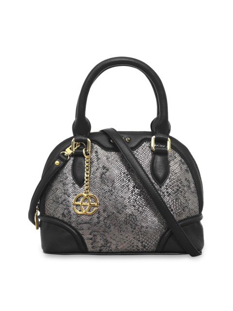

Eske Black Animal Leather Structured Handheld Bag
